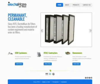 Electromaze.com(Permanent, Cleanable Air Filters) Screenshot