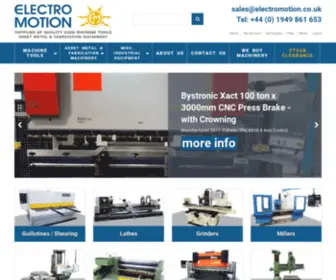 Electromotion.co.uk(Used Machine tools) Screenshot
