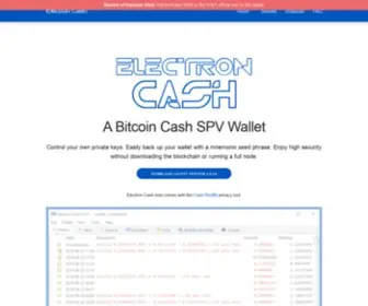 Electroncash.org(Electron Cash) Screenshot