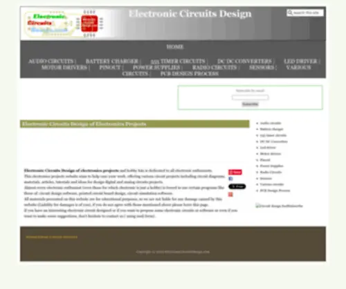 Electroniccircuitsdesign.com(Free electronics projects and design of electronic circuits) Screenshot