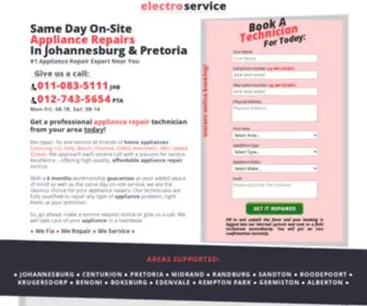 Electroservice.co.za(Appliance Repairs Johannesburg) Screenshot