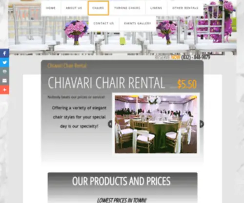 Elegantchairsandmore.com(Special Event Rentals) Screenshot