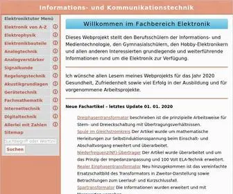 Elektroniktutor.de(Eigenschaften und Verhalten elektronischer Schaltungen) Screenshot