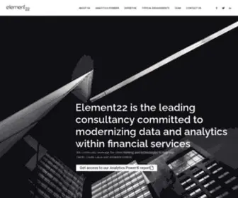 Element-22.com(Modernizing data and analytics in financial services) Screenshot