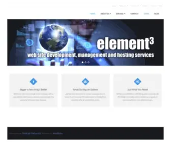 Element3.com(Affordable top quality web site development with integrated ecommerce) Screenshot