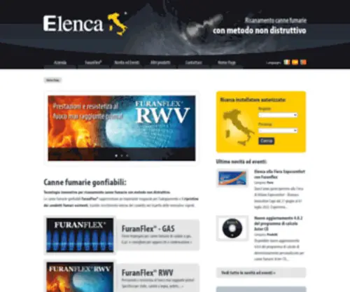Elenca.it(Elenca S.r.l. Risanamento canne fumarie con metodo non distruttivo) Screenshot