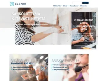 Elenia.fi(Elenia tarjoaa sähköverkkopalveluita yli sadan kunnan alueella sekä sähköverkko) Screenshot