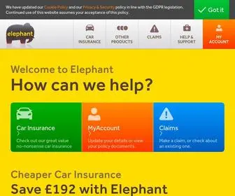 Elephant.co.uk(Cheap Car Insurance Quotes from Elephant) Screenshot