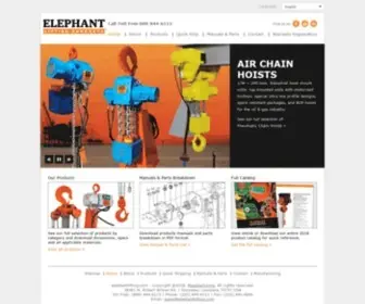 Elephantlifting.com(Hoists, Comealongs, Winches, Beam Crawls) Screenshot