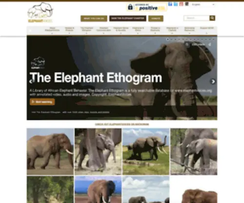 Elephantvoices.org(ElephantVoices' Mission) Screenshot