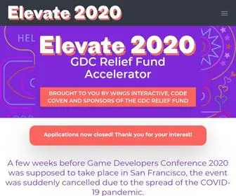 Elevate2020.games(GDC Relief Fund Accelerator) Screenshot