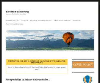 Elevatedballooning.com(Private Balloon Rides in Teton Valley) Screenshot