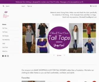 Elevatedcloset.com(Your search for Tall Womens clothing) Screenshot