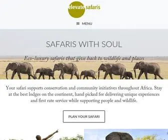 Elevatesafaris.com(Eco-Luxury African Safaris & Honeymoons) Screenshot