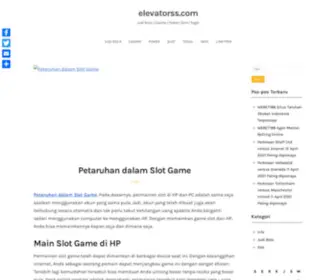 Elevatorss.com(ELEVATORSS menyajikan liputan seputar dunia sepak bola seperti prediksi bola gratis) Screenshot