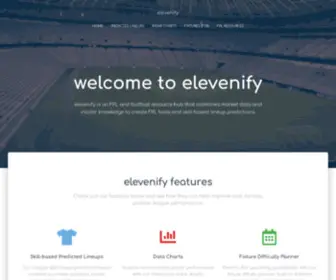 Elevenify.com(Predicted Fantasy Premier League Lineups & Team News) Screenshot