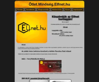Elfnet.hu(Az Elfnet honlapja különböző saját termékeket mutat be) Screenshot