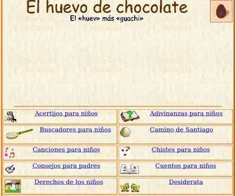 Elhuevodechocolate.com(Página para niños que pretende conservar y difundir el folclore infantil) Screenshot