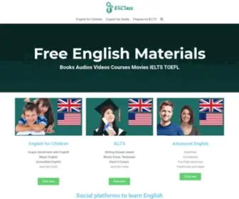 Eliclass.com(Free English learning and teaching materials) Screenshot