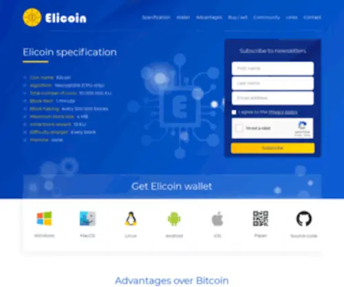 Elicoin.net(Elicoin) Screenshot
