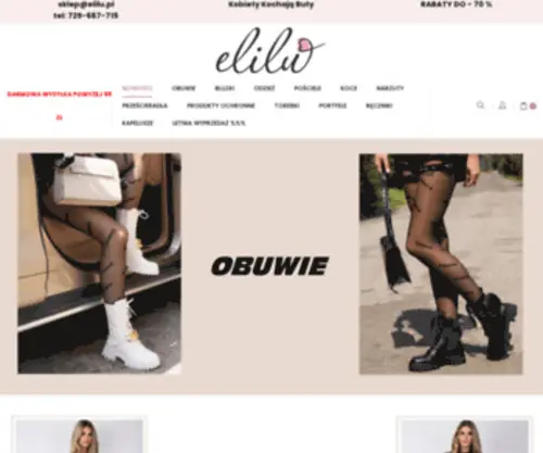 Elilu.pl(Obuwie, buty damskie, sklep z butami w stylu gwiazd) Screenshot