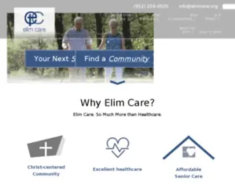 Elimcare.org(Providing senior housing and healthcare in the spirit of Christ's love) Screenshot