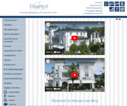 Elisenhof-Binz.de(Elisenhof Binz Appartementhaus mit familienfreundlichen Ferienwohnungen) Screenshot