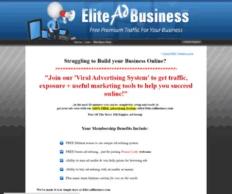 Eliteadbusiness.com(Free Traffic Exchange) Screenshot