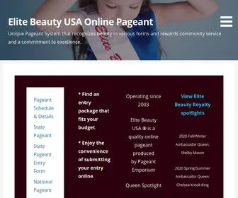 Elitebeautyusa.com(Unique Pageant System that recognizes beauty in various forms and rewards community service and a commitment to excellence) Screenshot