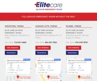 Elitecareemergency.com(Full Service ER without the Wait) Screenshot