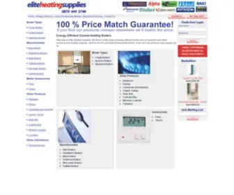 Eliteheating.com(Elite Central Heating & Plumbing Supplies) Screenshot