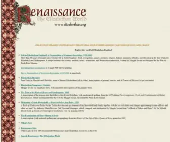 Elizabethan.org(Renaissance, The Elizabethan World) Screenshot