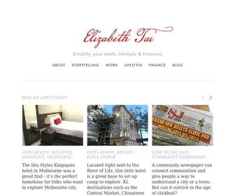 Elizabethtai.com(Writer, Editor, Finance Blogger) Screenshot