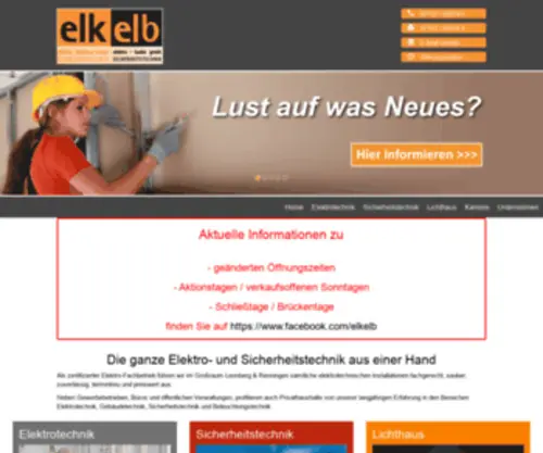 ELK-Leonberg.de(Elektro- Lichthaus Knapp in Leonberg | Elektrotechnik, Sicherheitstechnik, Lichttechnik, Alarmanlagen, Videoüberwachung, VdS) Screenshot