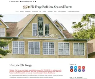 Elkforge.com(Elk Forge Bed and Breakfast Inn) Screenshot