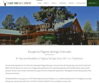 Elkwoodmanor.com(Elkwood Manor Bed & Breakfast in Pagosa Springs) Screenshot