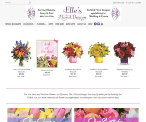 Ellesfloralingenuity.com(Olympia Florist) Screenshot