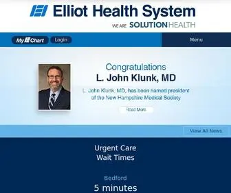 Elliothospital.org(Comprehensive Healthcare Services in Southern NH) Screenshot
