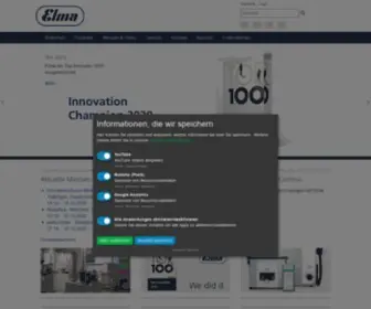 Elma-Ultrasonic.com(Elma Schmidbauer GmbH) Screenshot