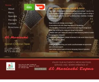 Elmariachitapas.com(El Mariachi Tapas and Cantina Grill 271 Lark Street Albany) Screenshot