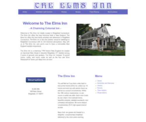 Elmsinn.com(Historic New England Inn) Screenshot