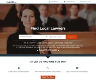 Elocallawyers.com(Find Local Lawyers) Screenshot