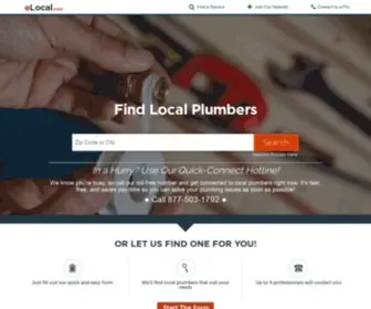 Elocalplumbers.com(Find Local Plumbers) Screenshot