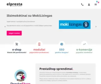 Elpresta.eu(PrestaShop elektroninių parduotuvių ir modulių kūrimas) Screenshot