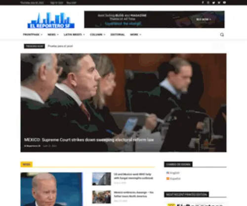 Elreporterosf.com(Bilingual, Spanish, Hispanic, Latino newspaper in San Francisco) Screenshot