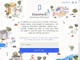 Elsewhereretreats.com(Elsewhere) Screenshot