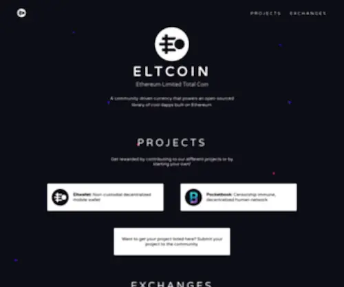 Eltcoin.tech(ELTCOIN (or Ethereum Limited Total Coin)) Screenshot