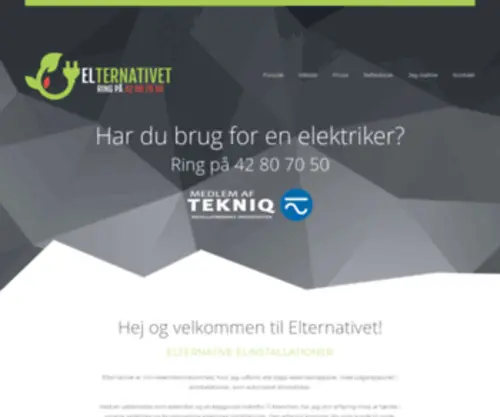 Elternativet.dk(Elternativet er autoriseret installatør / elektriker i København og omegn. Ring på 42 80 70 50) Screenshot