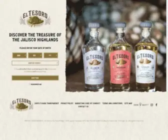 Eltesorotequila.com(Premium Tequila) Screenshot