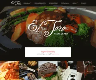 Eltorobanff.com(Canadian food with a Spanish and Mexican) Screenshot